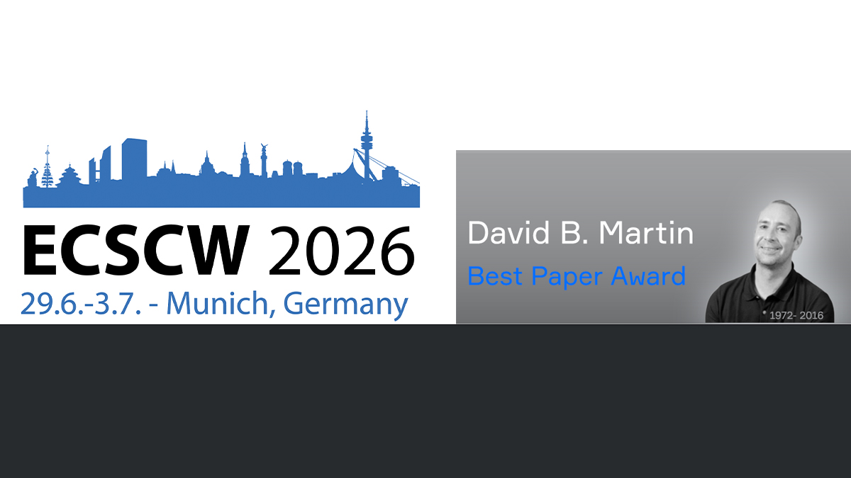 ECSCW 2026 and David B. Martin Best Paper Award - NAVER LABS Europe